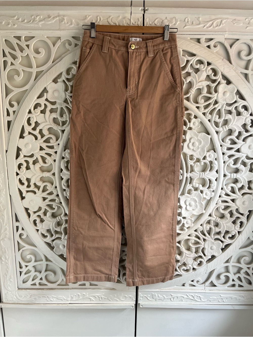 TNA Workwear Carpenter Pants Mushroom Taupe Wide Leg Utility Pants Size 00